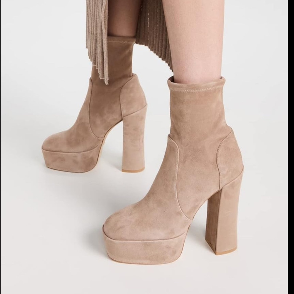 Stuart Weitzman Tan Heeled Boots